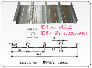 缩口镀锌板YX51-190-760镀锌压型板